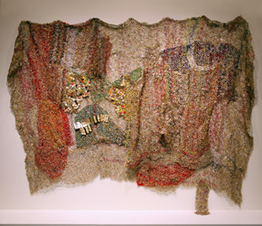 Example of a monumental  installation by artist El Anatsui