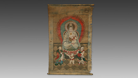 Quan Yin depicted as baby Buddha